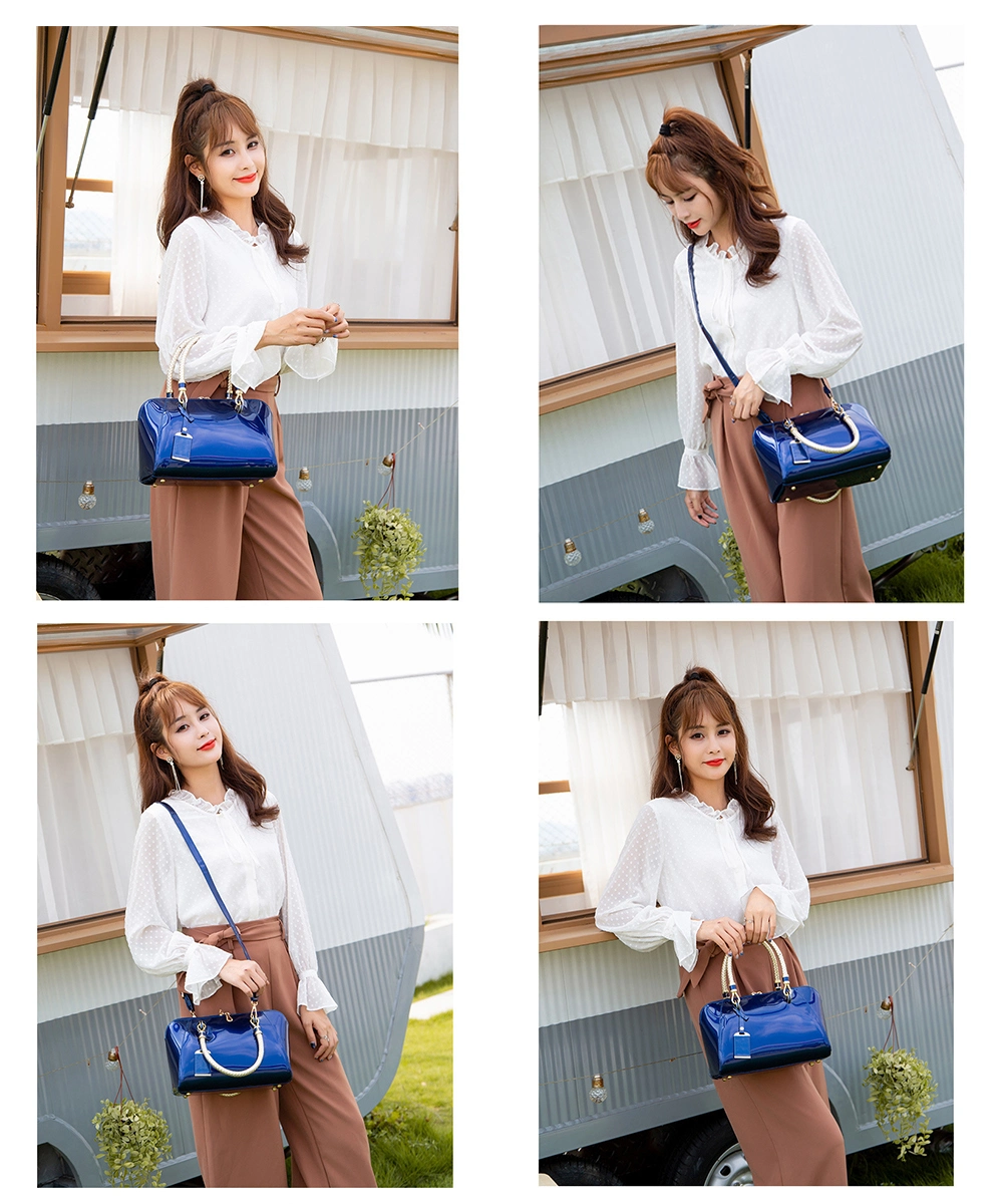 Fashion Bright PU Leather Crossbody Bag High Quality Luxury Mirror Handbag for Lady, Teen, Ol