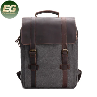 Ga52 Mochila de Viagem Bolsa para Laptop Moda Feminina Grande Livro Mochila Escolar Mochila Masculina Couro Genuíno Mochila Lona Vintage