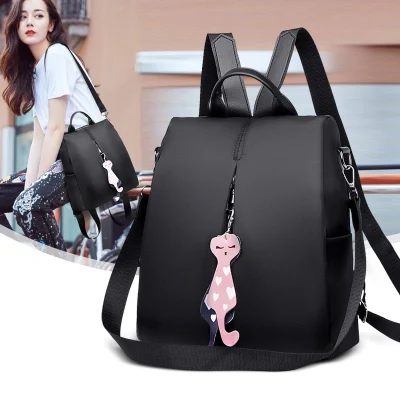 2021 Nova Mochila de Nylon Bolsa Feminina Versão Coreana da Tendência de Simples Cor Pura Pano Oxford Mochila de Viagem Lazer