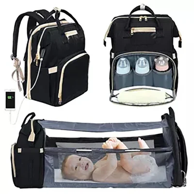 Mochila multifuncional para viagem berço expansível fralda para bebê cama bolsa para mamãe