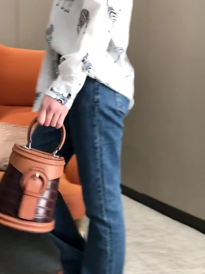 Mochila de estilo simples estilo feminino réplica de couro real